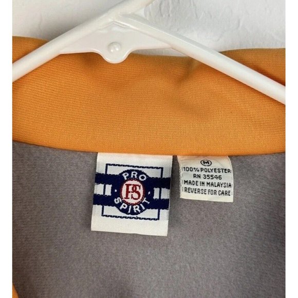 Vintage Pro Spirit Zip Up Jacket Men’s Size M Polyester Color Block Gray Orange - Picture 3 of 7